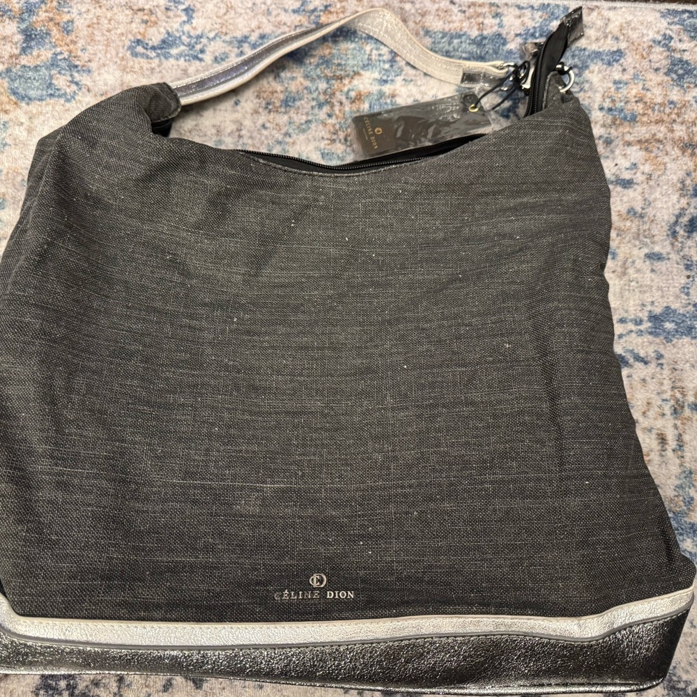 Black and Silver Women's Bag Purse Celine Dion LF12
